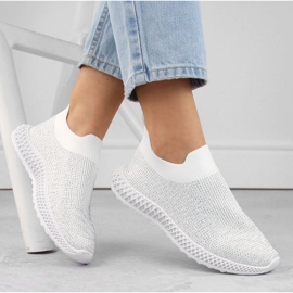 S.Barski Scarpe sportive slip-on con strass D&amp;A W OLI257B bianche bianca 1