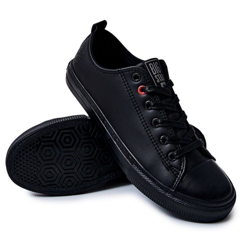Sneakers da uomo in pelle Big Star JJ174005 nere nero 3