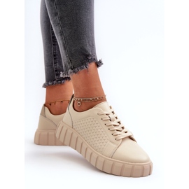 Evento Sneakers in pelle da donna sulla piattaforma Eselmarie beige 4
