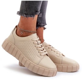 Evento Sneakers in pelle da donna sulla piattaforma Eselmarie beige 7
