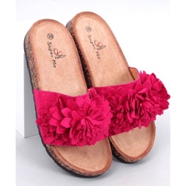 Infradito in sughero con fiori Sebill Fuchsia rosa 1