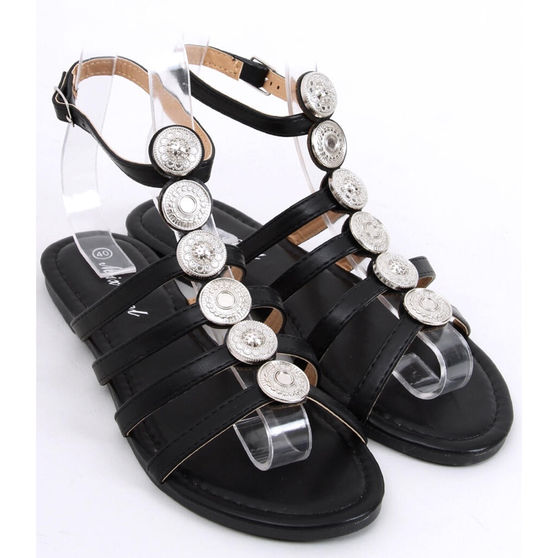 Sandali gladiatore da donna Logan Black nero 1
