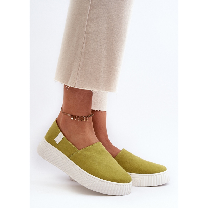 Big Star Scarpe da ginnastica con plateau da donna NN276008 Memory Foam System Lime verde 2