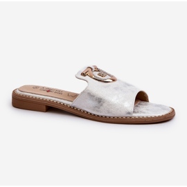 Infradito eleganti da donna lucide con decorazione S.Barski KV27-032 Argento 1