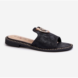 Infradito eleganti da donna lucide con decorazione S.Barski KV27-032 Nere nero 1