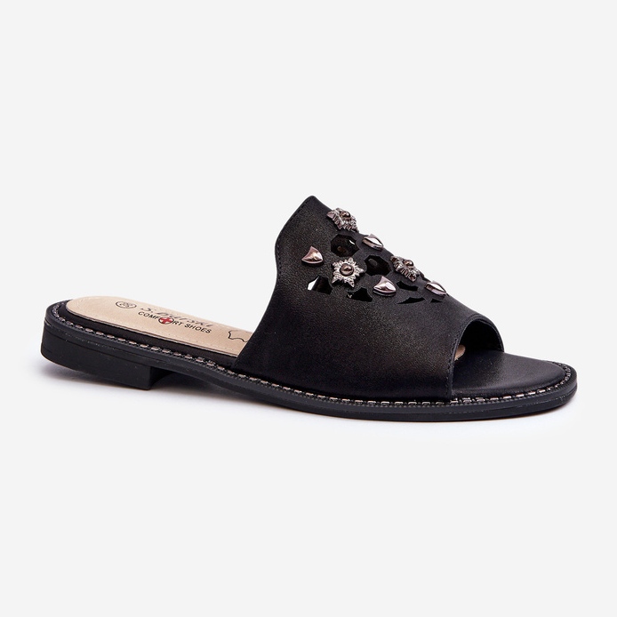 Infradito Lucide da Donna Con Decori S.Barski KV27-063 Nero 1