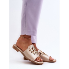 Infradito Lucide da Donna Con Decori S.Barski KV27-063 Oro d'oro 2