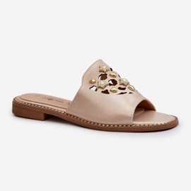 Infradito Lucide da Donna Con Decori S.Barski KV27-063 Oro d'oro 1