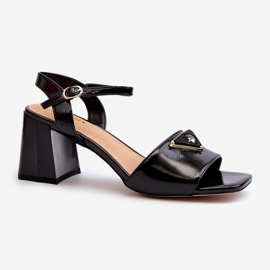 S.Barski Eleganti sandali in vernice con tacco alto neri D&amp;A MR38-660 nero 1