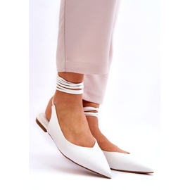 Sweet Shoes Ballerine A Punta Annodate Donna Bianco Turriso 3