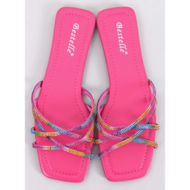 Pantofole Rexha con strass fucsia rosa 1
