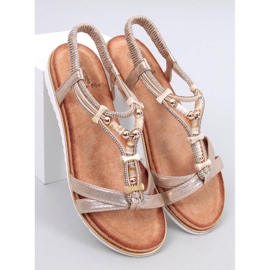 Sandali Montier con perline dorate d'oro 1