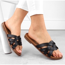Infradito romane nere da donna di Sergio Leone SK076H nero 1