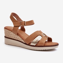Sandali Con Zeppa Da Donna Con Starlenna Marrone Intrecciato 1