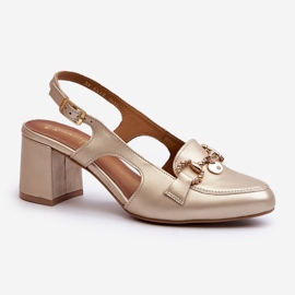 Sandali in pelle con tacco alto Maciejka 06419-25 Oro d'oro 1
