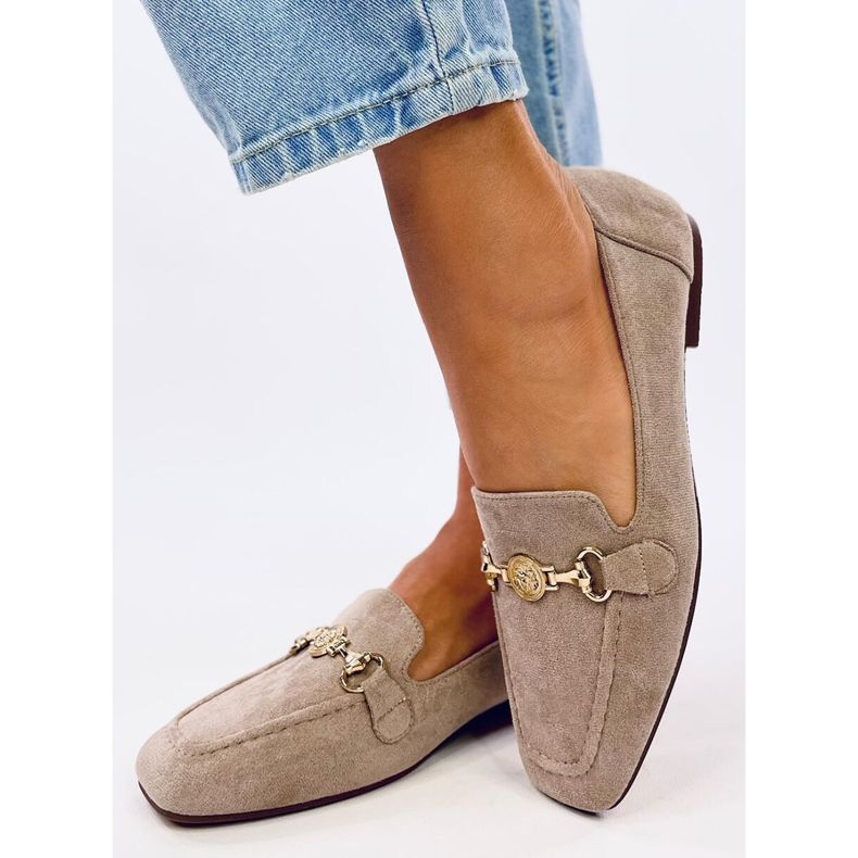 Mocassini con fibbia da donna Rhona Khaki beige 2