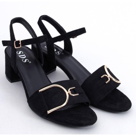 Parisy Sandali neri con tacco basso nero 1