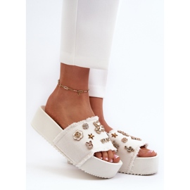 Infradito Platform Da Donna Con Spille, Zranesia Bianco bianca 1