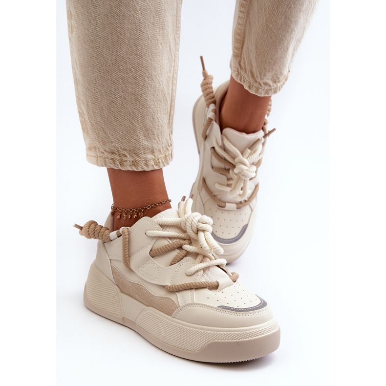 Sneakers Platform da Donna Beige Moariella 1