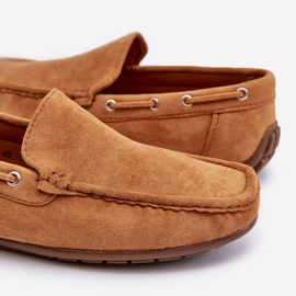Mocassini slip-on da uomo in pelle scamosciata Rayan color cammello marrone 2