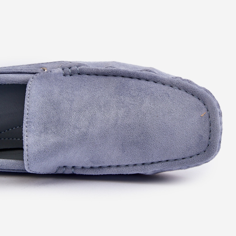 Mocassini slip-on da uomo in pelle scamosciata blu Rayan 1