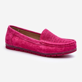 Mocassini da Donna in Pelle Scamosciata Fucsia S.Barski LR755 rosa 1
