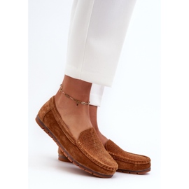 Mocassini da Donna in Pelle Scamosciata Camel S.Barski LR755 marrone 2
