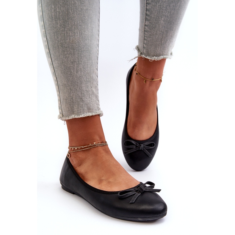 Day-Vine Ballerine In Eco Pelle Con Fiocco, Nero 2