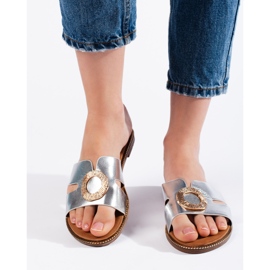 Infradito basse da donna argento d'argento 1