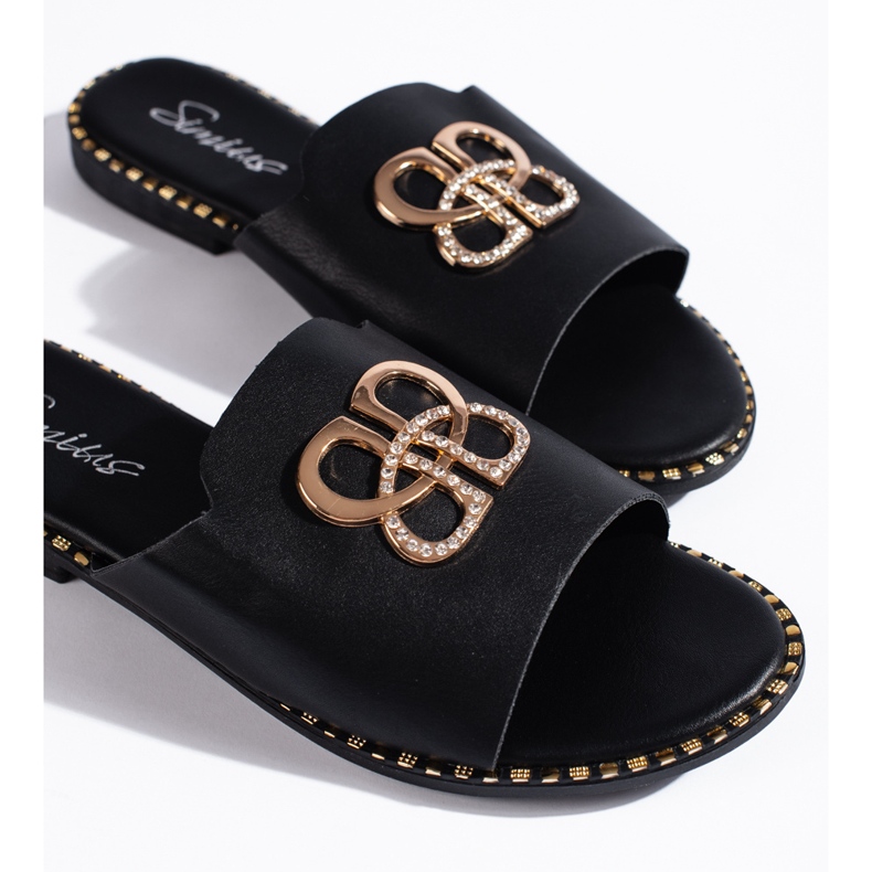 Eleganti infradito da donna nere nero 2