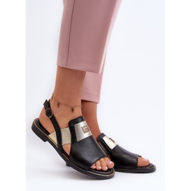 Zazoo 40385 Sandali in pelle da donna Neri nero 2