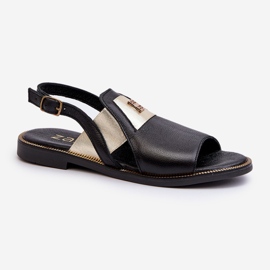 Zazoo 40385 Sandali in pelle da donna Neri nero 1