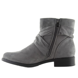 Stivali in camoscio con fiocco B7713 Grigio 1