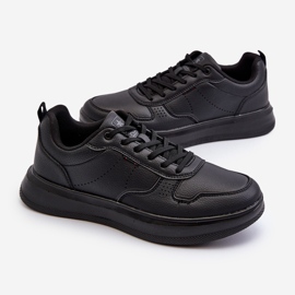 Sneakers Leggere da Uomo con Plateau, Realizzate in Eco Pelle, Colore Nero Uziran 1