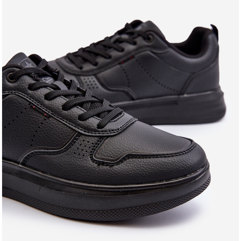 Sneakers Leggere da Uomo con Plateau, Realizzate in Eco Pelle, Colore Nero Uziran 2