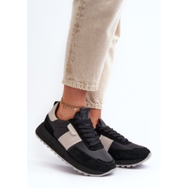 Scarpe da ginnastica da donna sulla piattaforma Big Star NN274502 Memory Foam System nere nero 2