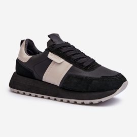 Scarpe da ginnastica da donna sulla piattaforma Big Star NN274502 Memory Foam System nere nero 1