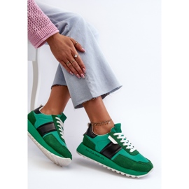 Sneakers con plateau da donna Big Star NN274501 Memory Foam System Verde 2