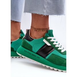 Sneakers con plateau da donna Big Star NN274501 Memory Foam System Verde 1