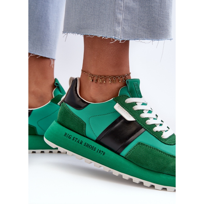 Sneakers con plateau da donna Big Star NN274501 Memory Foam System Verde 1