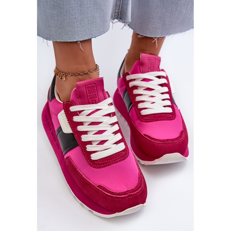 Sneakers da donna sulla piattaforma Big Star NN274500 Memory Foam System Fucsia rosa 2