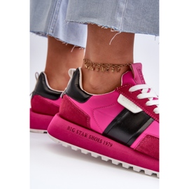 Sneakers da donna sulla piattaforma Big Star NN274500 Memory Foam System Fucsia rosa 1