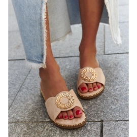 Infradito beige con inserto in pelle di Buenas 2