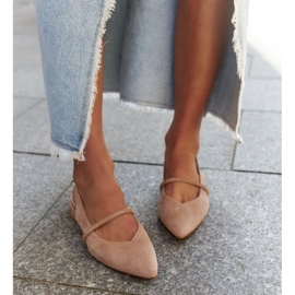 Ballerine beige con inserto in pelle di Morcosa 2
