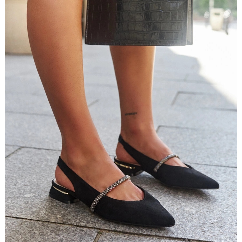 Ballerine nere con inserto in pelle di Morcosa nero 1