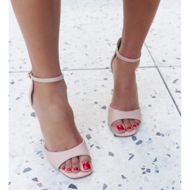 Sandali Asker con tacco alto in ecopelle beige 1