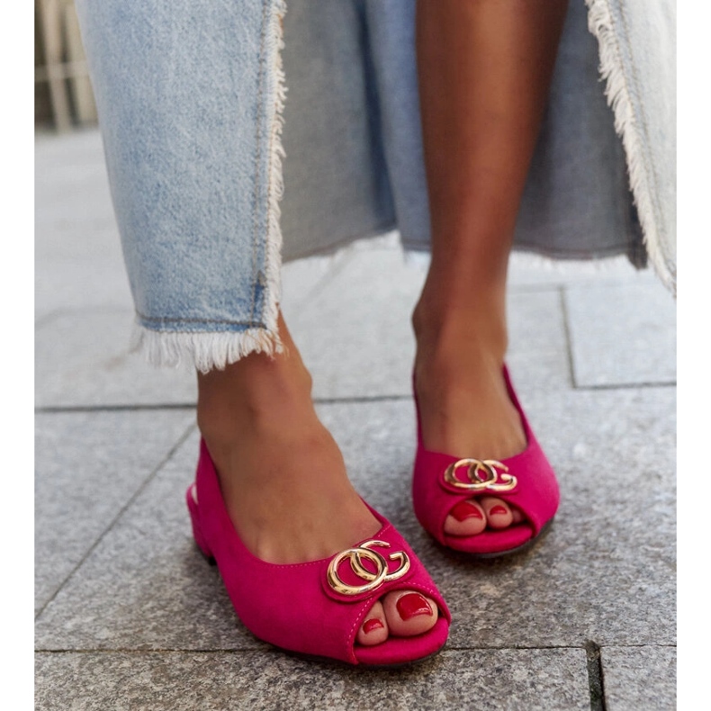Sandali con sottopiede in pelle Warda rosa 1