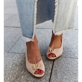 Sandali con sottopiede in pelle Warda beige 1
