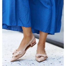Ballerine a punta con fiocco Barira beige 2