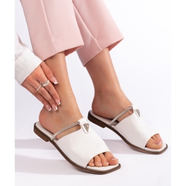 Infradito piatte da donna bianche bianca 1